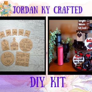 Anti Valentine DIY Display, Go Away Tier Tray, Love Stinks, Cupid is Stupid, Love Potion #9, DIY Valentine Craft Kit, Valentine Tier Tray