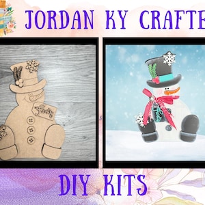 Chunky Frosty Sitting Snowman DIY Shelf Sitter, Snowman DIY Craft, Easy Winter Painting Craft, Snowman Painting Kit, DIY Snowman Craft Gift
