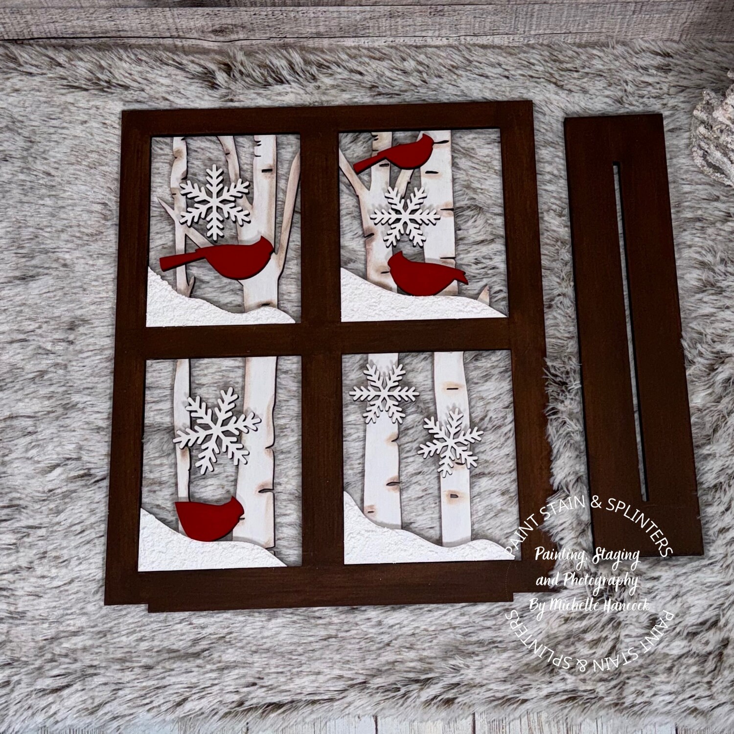 Winter Cardinal DIY Scene, Cardinal Window Sign, Cardinal Display Craft ...