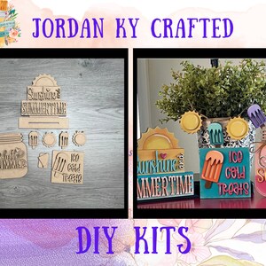 Sweet Summer Treat DIY Display, Hello Summer Tier Tray, Summer Craft Kit, Summer Paint, Paint Craft Display, Summer Party Kit, Paint Idea