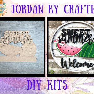 FMHS Sweet Summer Watermelon DIY Insert, Farmhouse Hanging Sign, Summer Sign, Welcome Sign, Easy Painting Craft, Unique Beach Gift,