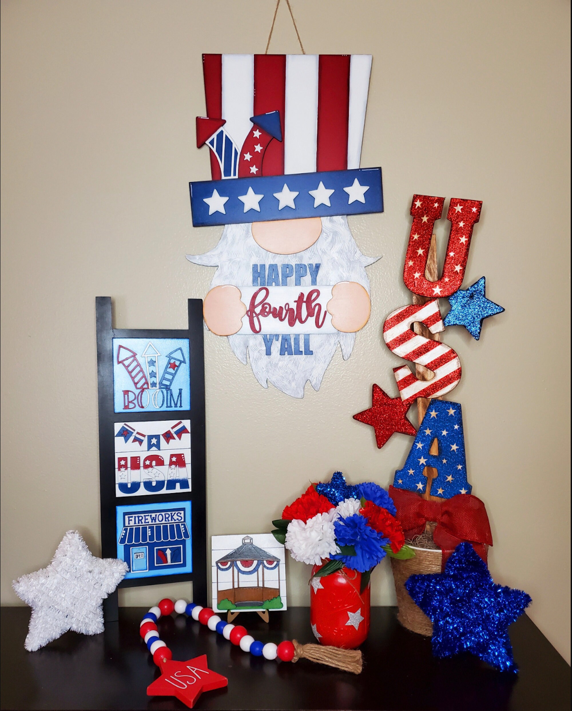 July 4th Door Hanger Unpainted Independence Day Door Hanger - Etsy