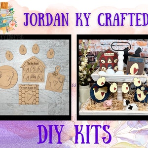 Clucker DIY Display, Farm Tier Tray, Hen House Tier Tray, Eggs Tier Tray, DIY Farm Craft, Chicken Craft Kit, Clucker Craft, Western Craft