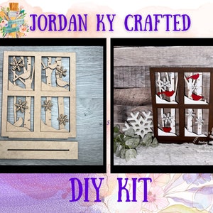 Winter Cardinal DIY Scene, Cardinal Window Sign, Cardinal Display Craft, Christmas Display Kit, DIY Winter Craft Kit, Memory of a Loved One