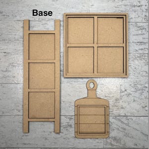 Mini Ladder Tile Backer Bases, Mini Ladder, Mini Window Display, Mini Cutting Board, 3 Mini Backers, Leaning Ladder Minis,