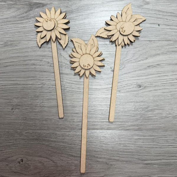 Swizzle Stick Sunflowers DIY Insert