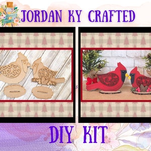 Winter Cardinals, Cardinal Duo, DIY Cardinal Craft, Bird Paint Kit, Christmas Cardinals, DIY Paint Kit, Cardinal Gift, Cardinal Craft
