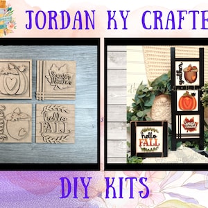 Fall Harvest Ladder DIY Tiles, Pumpkin DIY Tiles, Interchangeables Tiles, Fall Painting Craft