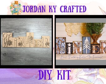 Winter DIY Word Block, Winter Craft kit, Christmas Word Block, DIY Winter Word Decor, Winter Mantle Sign, DIY Christmas Craft Kit