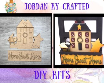 Window Box Salt Box House DIY Shelf Sitter, Seasonal Shelf Sitter, Primitive Decor