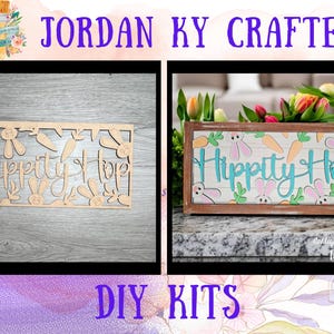 Seasonal Frame Hippity Hop Easter DIY Sign, Seasonal Interchangeable DIY Sign Frame Insert, Changeable Sign Insert