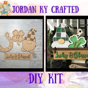 St. Patrick's Day DIY Interchangeable Insert, Wagon St. Patrick's Add on, bench shelf sitter