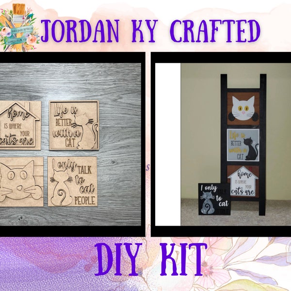 Cat Ladder Inserts, Cat Ladder Tiles, Cat Interchangeable, Home is where your cat is