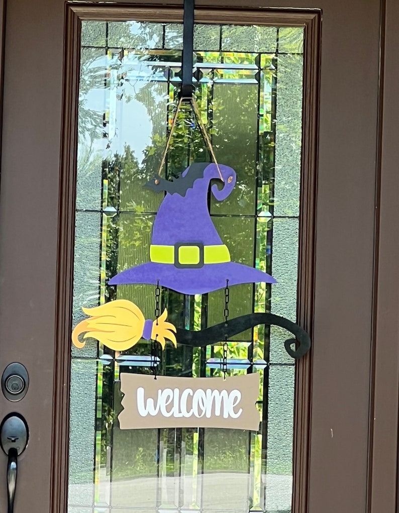 Witch Door Hanger Unfinished Witch Halloween Door Hanger Etsy