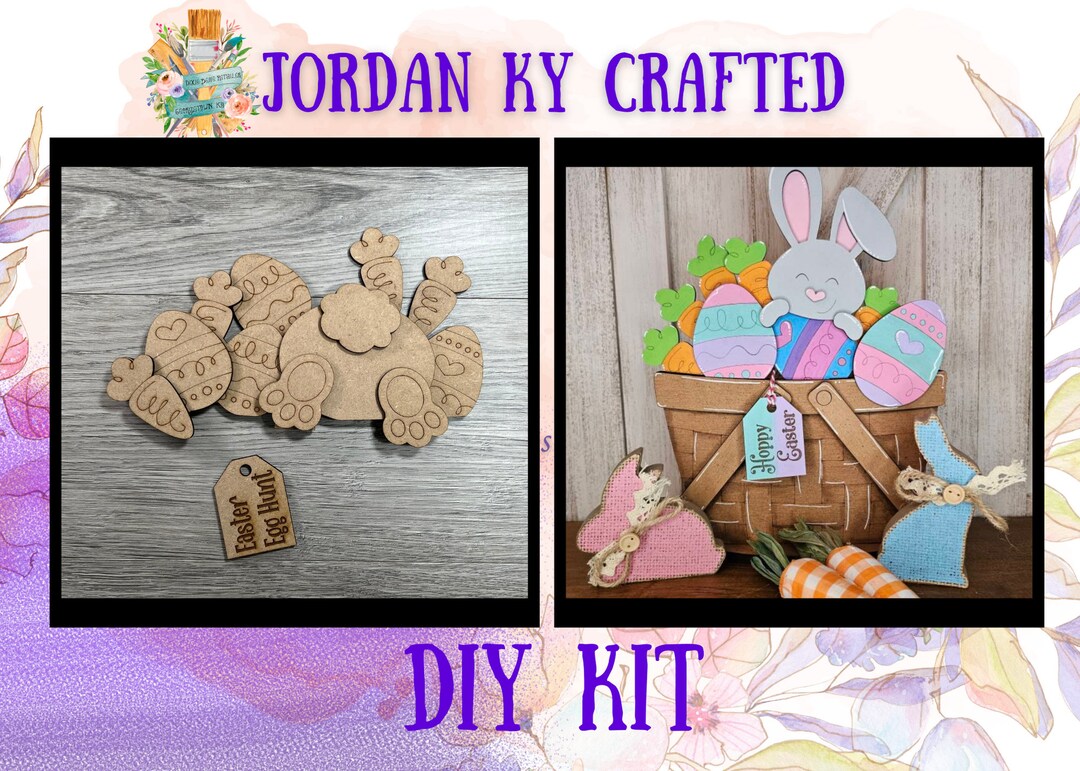 Easter Bunny DIY Basket Insert, Bunny Flower Basket, Easter Basket Kit