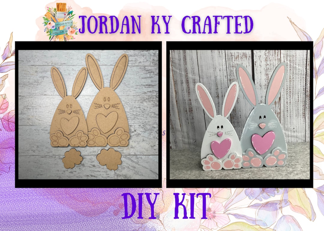 Double Bunnies Shelf Sitter, Easter Bunny Set, Bunny Sitters, Bunny ...