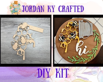 Bucket Honey Bee DIY Insert, Bucket Interchangeable DIY Door Hanger, Hanging DIY Sign, Interchangeable Inserts, Hi Door Hanger Kit, Honeybee