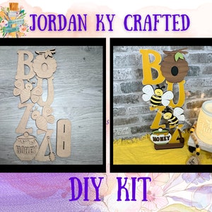 Buzz Bee DIY Stacking Shelf Sitters, Bee Shelf Sitter, Bee Centerpiece, Bee Craft Kit, Bee Painting Kit