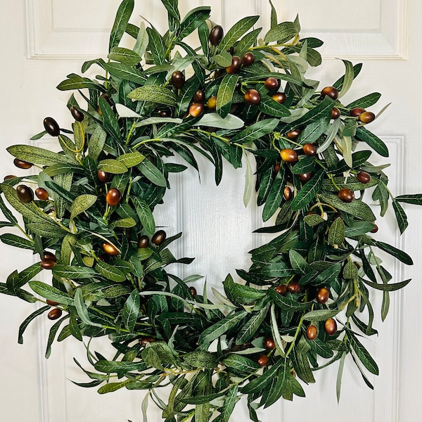 Olive Branch Wreath, All Season Wreath, Modern Farmhouse, Summer Olive Wreath,