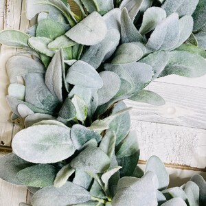 Year Round Lambs Ear Wreath , Modern Farmhouse Wreath, Greenery Wreath ...