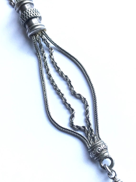 Sterling Silver Retro Tassel Chain Bracelet
