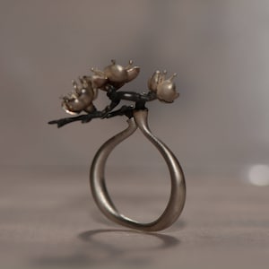 Ikebana Japanese Sakura Flower Ring