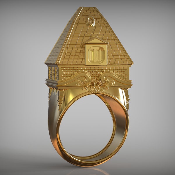 Traditional Jewish Wedding Ring, Gold House Ring, Jewish Temple Ring