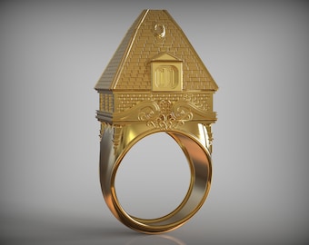 Traditional Jewish Wedding Ring Gold House Ring Jewish Temple Ring