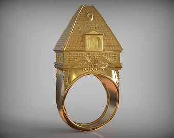 Traditional Jewish Wedding Ring, Gold House Ring, Jewish Temple Ring