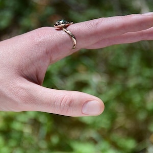 Puede incluir: Un anillo de oro con una piedra preciosa verde en forma de tortuga.