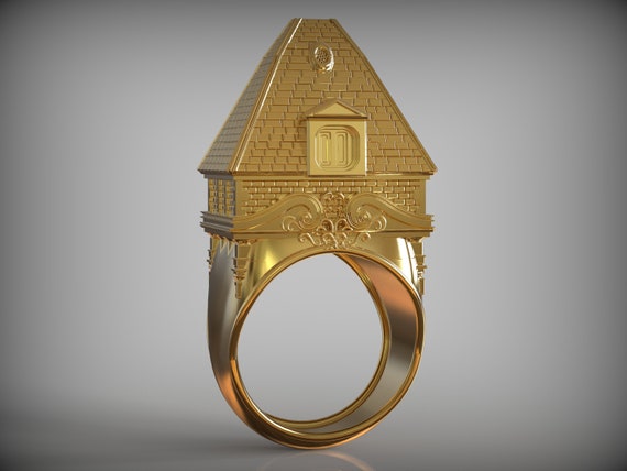 Anillo de judío tradicional anillo de la casa de oro - Etsy España
