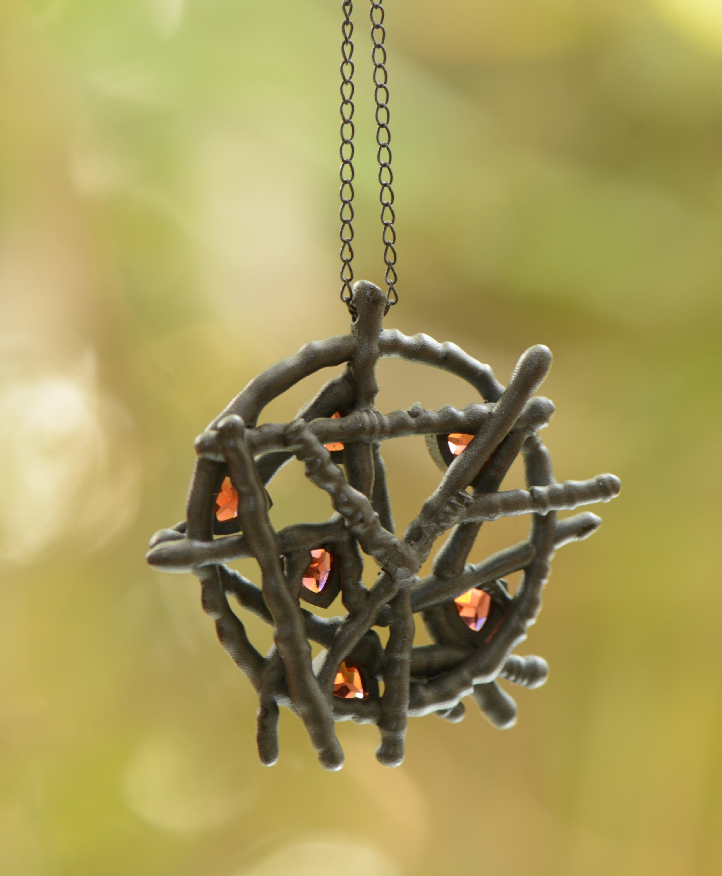 Garnet Fire Embers Pendant Necklace, Gift for Artists - Etsy