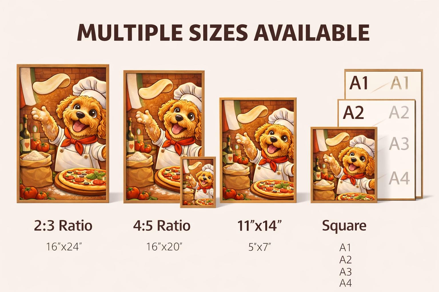 Cockapoo Kitchen Cockapoo Pizza Wall Art Printable – Italian Chef Dog Kitchen Decor ...