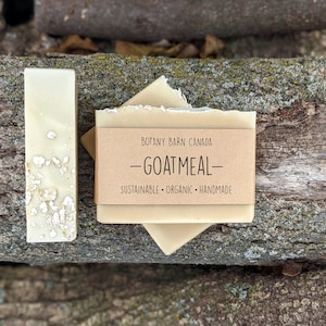 Oatmeal, Milk & Honey Soap. Organic Goat's Milk Soap for Sensitive Skin. Handmade with Colloidal Oats and Local Honey. Gentle Unscented Soap