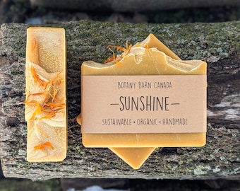 Sunshine - Citrus Scented Turmeric Soap for Sensitive Skin. Vegan Soap Made With Local Carrots & Calendula. Nature Inspired for Healthy Skin