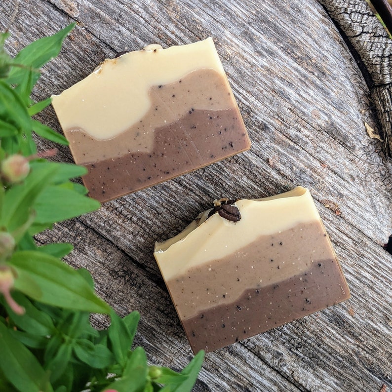 Dark Roast Exfoliating Coffee Soap Made With Organic Coffee, Cocoa Butter & Hemp Oil. Vegan Artisan Soap, Coffee Lover Gift Made in Canada image 3