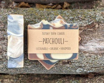 Patchouli Soap - All Natural Soap for Patchouli Lover. Handmade Organic Cold Process Soap. Activated Charcoal, Clay & Cocoa. Hippie Gift