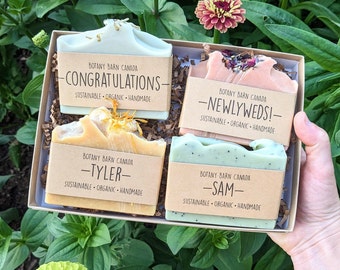 Custom Birthday Gift Box, Bridesmaid Proposal, Engagement Gift. Handmade Eco Friendly Personalized Soap Gift Set. Customize Your Message!