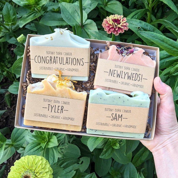 Custom Birthday Gift Box, Bridesmaid Proposal, Engagement Gift. Handmade Eco Friendly Personalized Soap Gift Set. Customize Your Message!