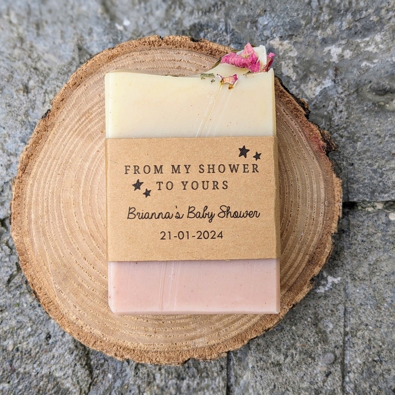 Custom Baby Shower Soap Favours Handmade Party Favors for Wedding, Personalized Half Bar Soaps, Gender Neutral & Eco-Friendly Gift Idea image 9