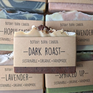 Dark Roast Exfoliating Coffee Soap Made With Organic Coffee, Cocoa Butter & Hemp Oil. Vegan Artisan Soap, Coffee Lover Gift Made in Canada image 7