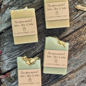 Custom Baby Shower Soap Favours Handmade Party Favors for Wedding, Personalized Half Bar Soaps, Gender Neutral & Eco-Friendly Gift Idea image 5
