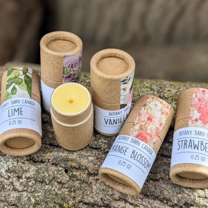 Three Lip Balms - Handmade Organic Lip Balm in an Eco Friendly Tube, Zero Waste Moisturizing Lip Chap, Buy Three Lip Balms and Save!