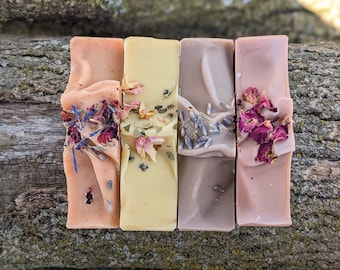 Floral Scented Organic Soap - Natural Essential Oil Bar Soap, Handmade Eco-Friendly Stocking Stuffer, Self-Care Aromatherapy Gift for Her