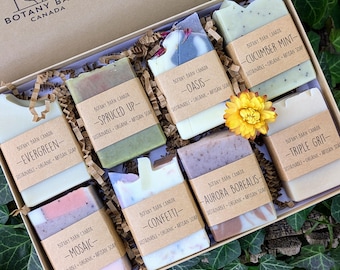 Personalized Soap Gift Set: 8 Handmade Organic Aromatherapy Half Bars
