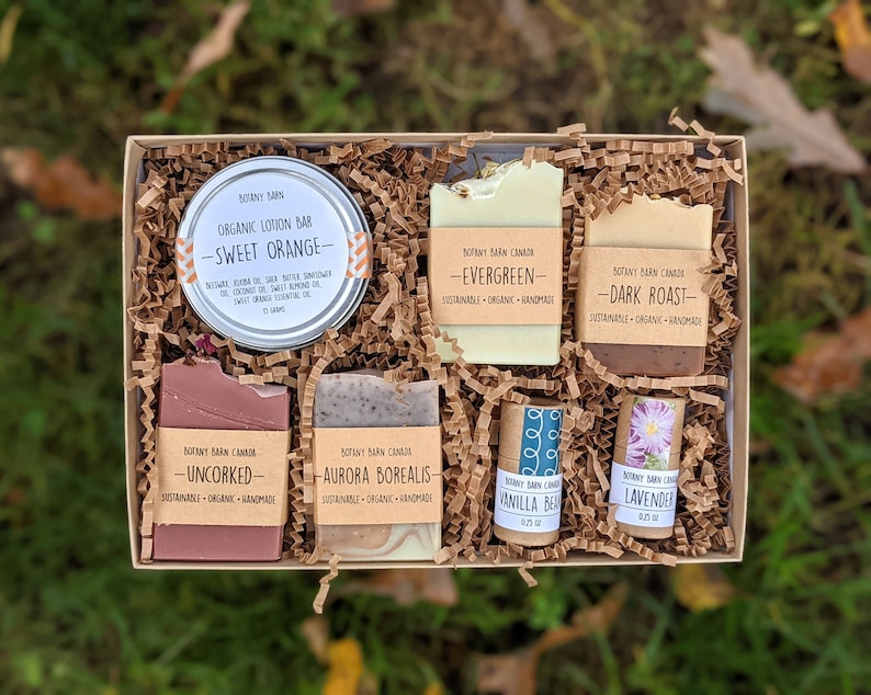 Organic Bath & Body Gift Set, Personalized Luxury Bath Gift, Sustainable Gift for Her, Handmade Soap, Organic Lotion, Eco Friendly Lip Balm image 1