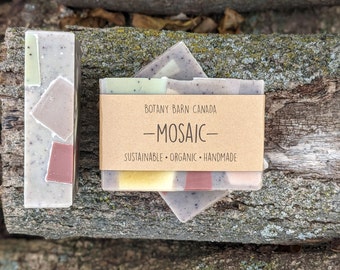 Mosaic - Lavender, Eucalyptus & Pine Essential Oil Soap. Artisan Soap Handmade with Organic Ingredients. Terrazzo Design Cold-Process Soap