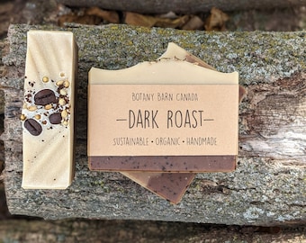 Dark Roast - Exfoliating Coffee Soap Made With Organic Coffee, Cocoa Butter & Hemp Oil. Vegan Artisan Soap, Coffee Lover Gift Made in Canada
