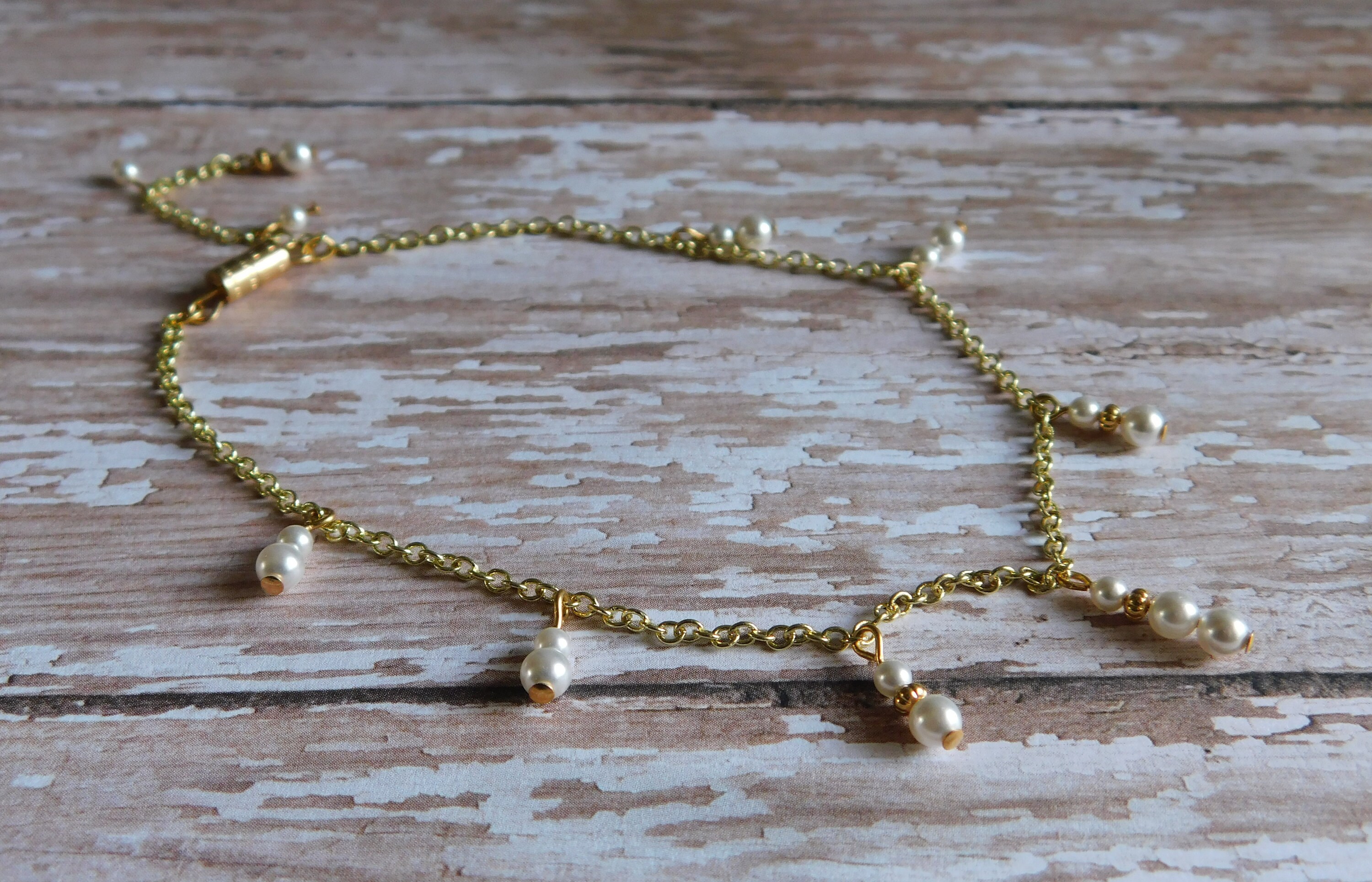 Pearl Anklet Beaded Anklet Pearl Bracelet Gold Anklet Etsy UK