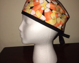 Men's Scrub Cap/Hat - Candy Corn - One size fits most